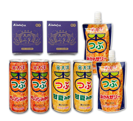 太洋食品セット(島商ップグッズ+つぶ缶ジュース/つぶゼリー/ぶり缶詰)
